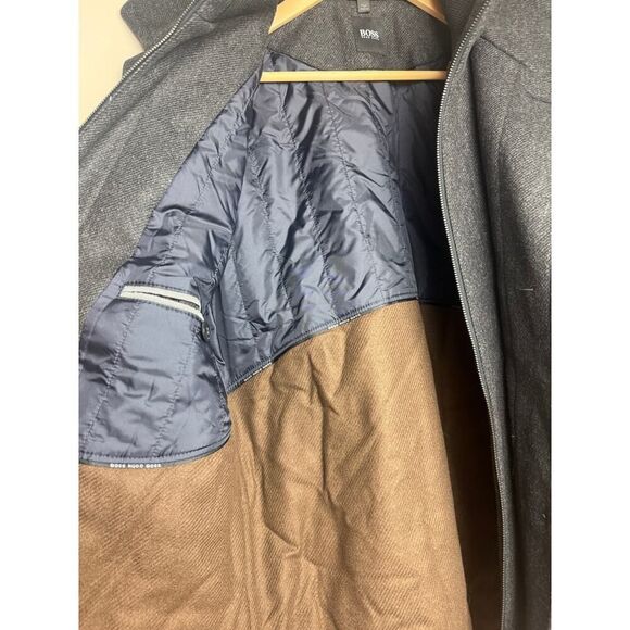 BOSS Hugo Boss Grey Car Coat Men's Sz. 38R - Picture 6 of 10